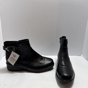Harborsides Wander Comfort Ankle Boots Womens 10W Zip Up Memory Foam Shoes New